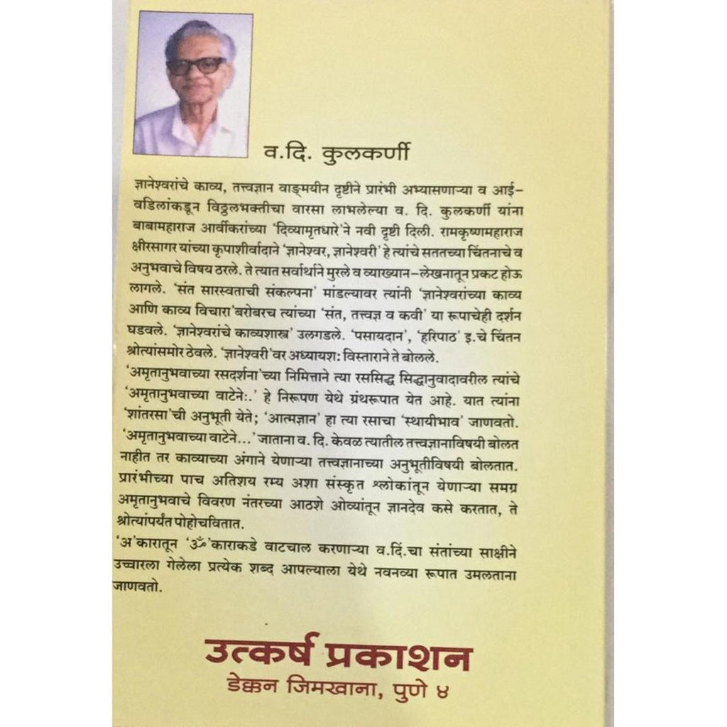 Amrutanubhavachya Vatene अमृतानुभवाच्या वाटेने By V D Kulkarni